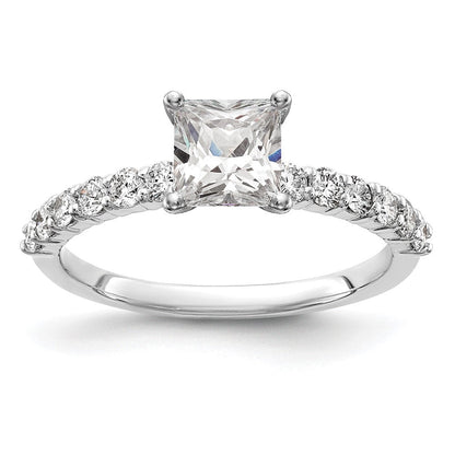 14K Weißgold Stift Set 3/8 Karat Diamant Halbfassung Verlobungsring