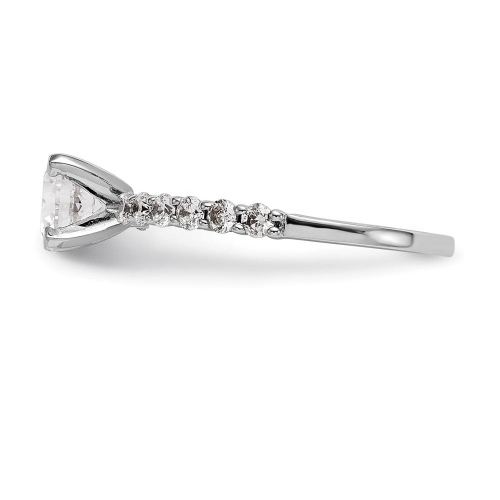 14K Weißgold 0,375 ct. Labor-Diamant VS/SI+ G+ Verlobungsring mit Krappenfassung