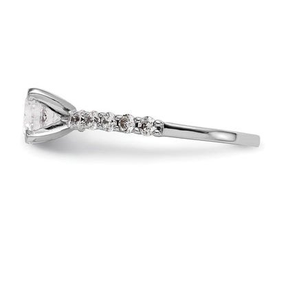 14K Weißgold 0,375 ct. Labor-Diamant VS/SI+ G+ Verlobungsring mit Krappenfassung