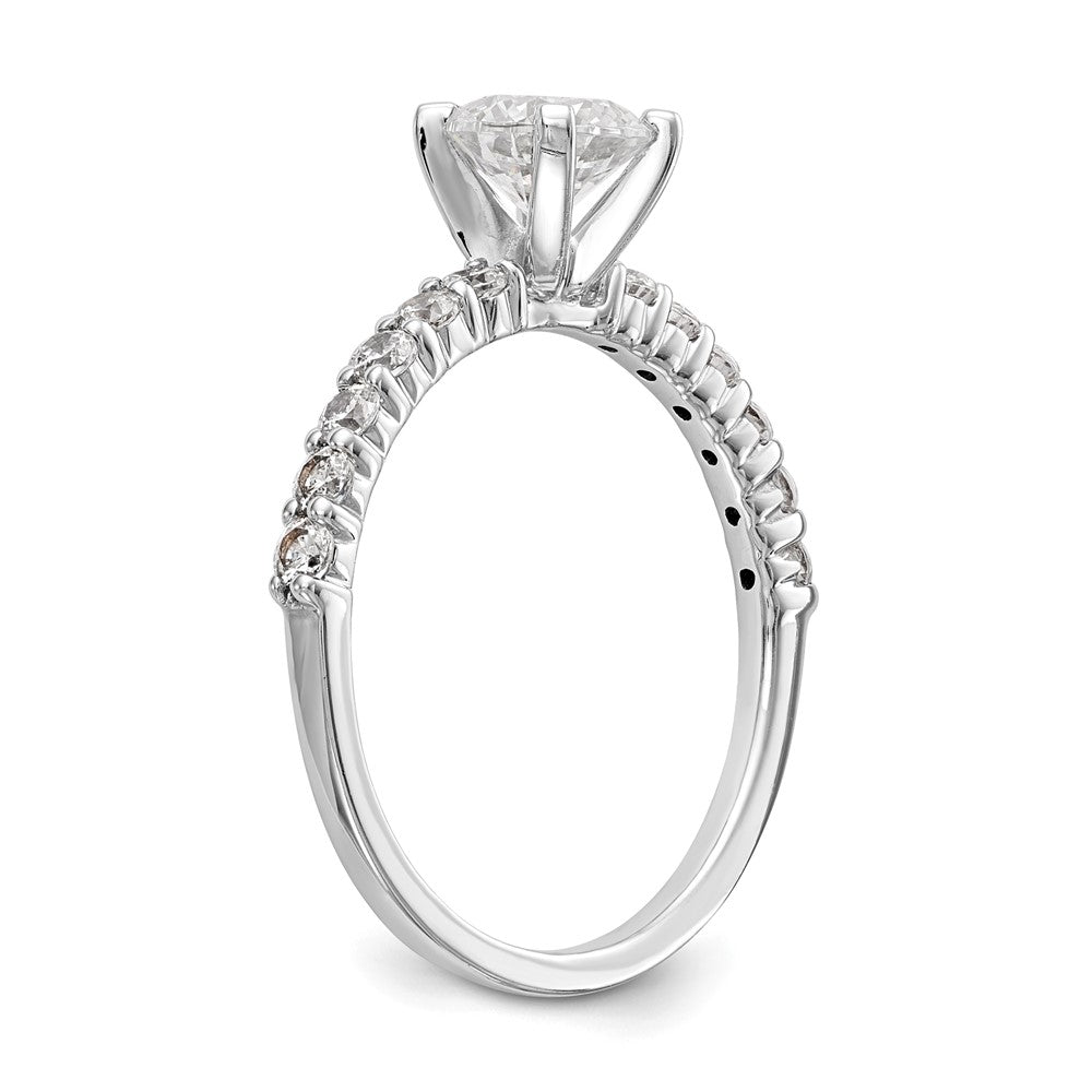 14K Weißgold 0,375 ct. Labor-Diamant VS/SI+ G+ Verlobungsring mit Krappenfassung