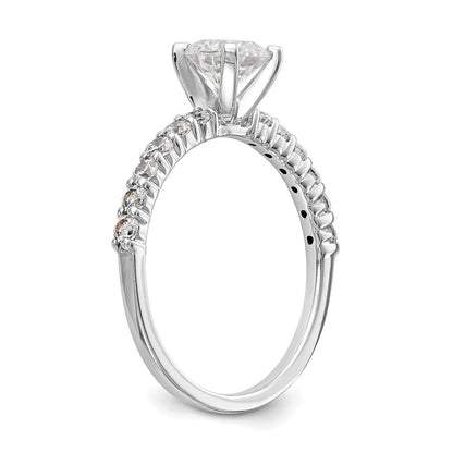 14K Weißgold 0,375 ct. Labor-Diamant VS/SI+ G+ Verlobungsring mit Krappenfassung