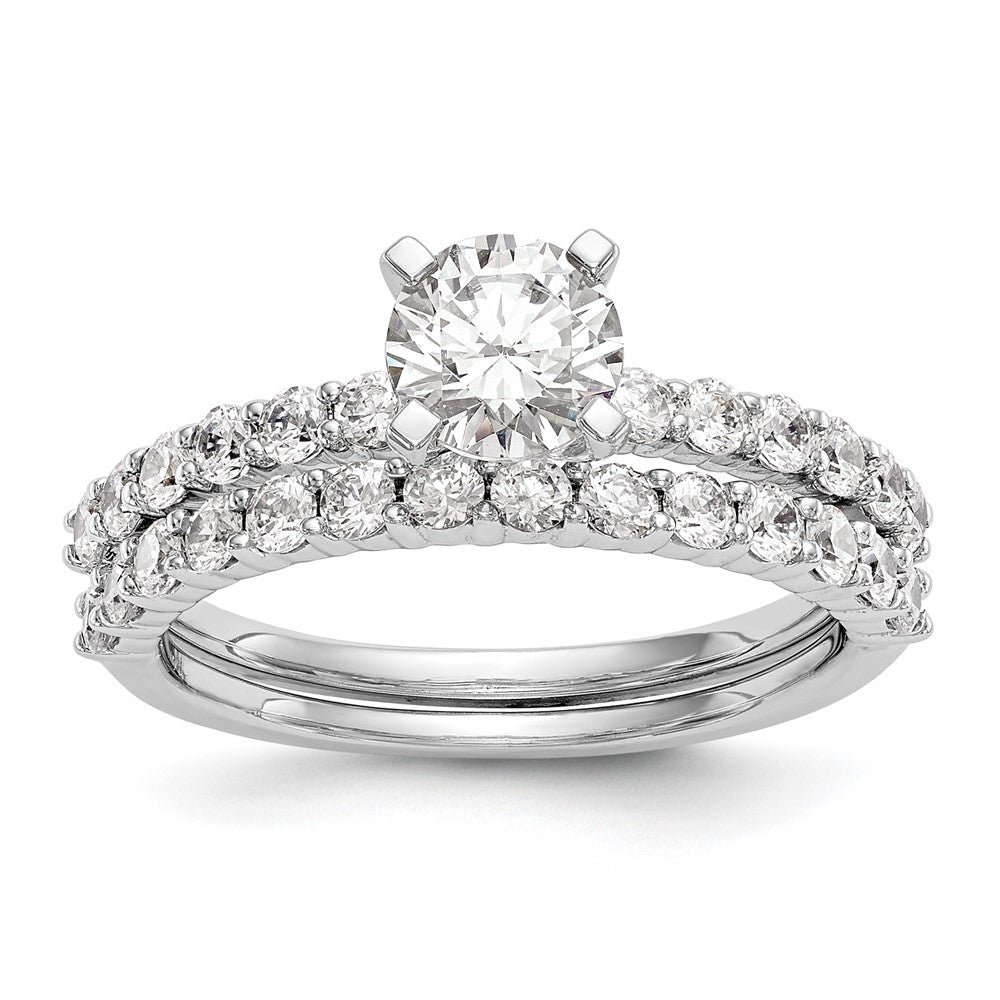 14K Weißgold 0,375 ct. Labor-Diamant VS/SI+ G+ Verlobungsring mit Krappenfassung