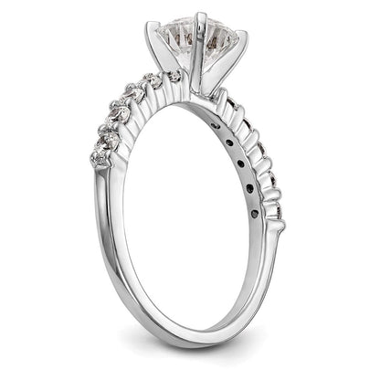14K Weißgold Stift Set 1/2 Karat Diamant Halbfassung Verlobungsring
