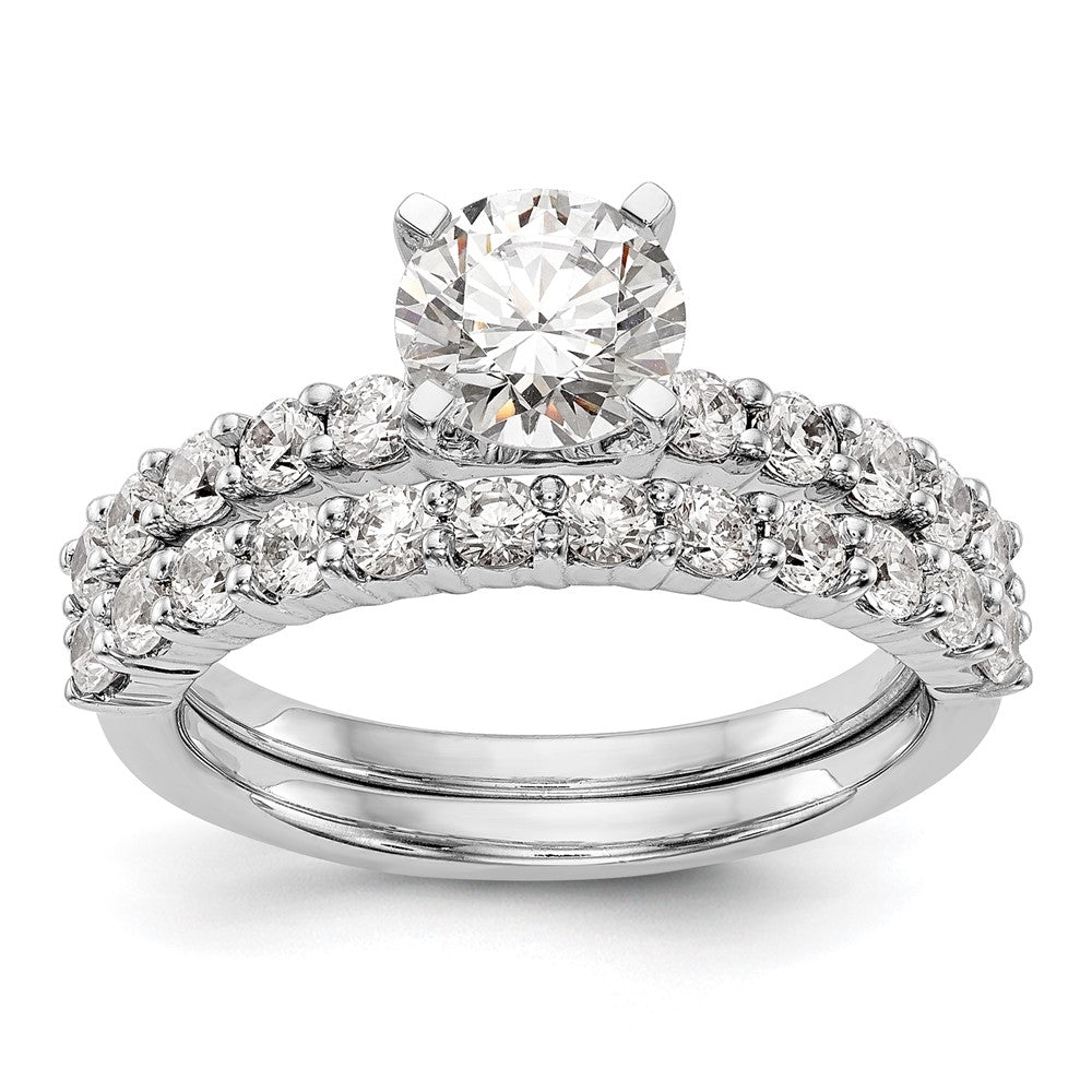 14K Weißgold Stift Set 1/2 Karat Diamant Halbfassung Verlobungsring