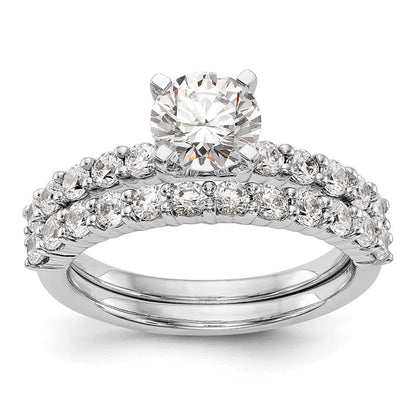 14K Weißgold Stift Set 1/2 Karat Diamant Halbfassung Verlobungsring