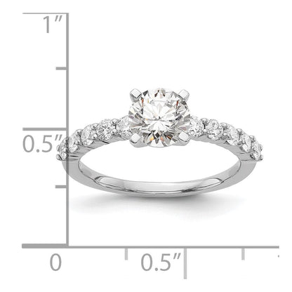 14K Weißgold Stift Set 1/2 Karat Diamant Halbfassung Verlobungsring