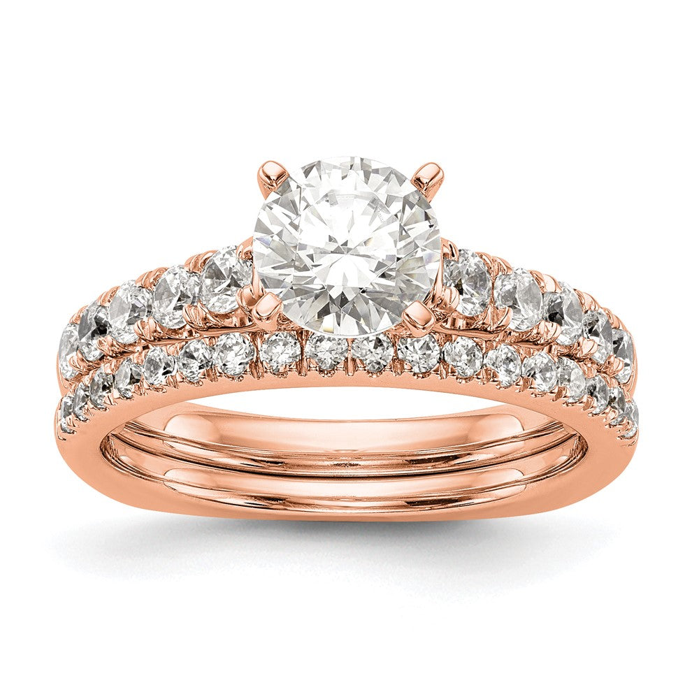 14K Roségold True Origin 1/2 Karat Im Labor Gezüchtet Diamant Vs D E F Halbfassung Stift Set Ring