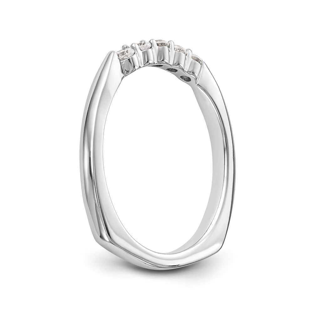 14K Weißgold Trauring mit natürlichen Diamanten