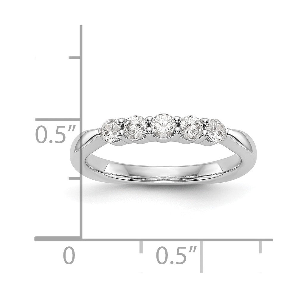 14K Weißgold Ehering mit natürlichen Diamanten, 0,4 ct. Gesamtgewicht