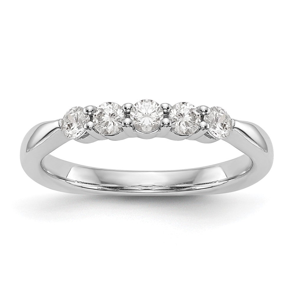 14K Weißgold Ehering mit natürlichen Diamanten, 0,4 ct. Gesamtgewicht