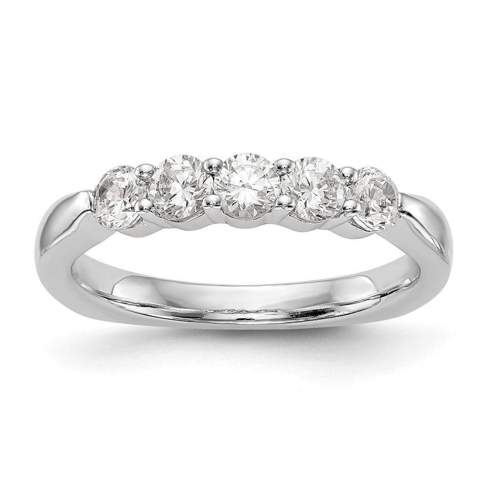 Trauring aus 14K Weißgold mit natürlichen Diamanten
