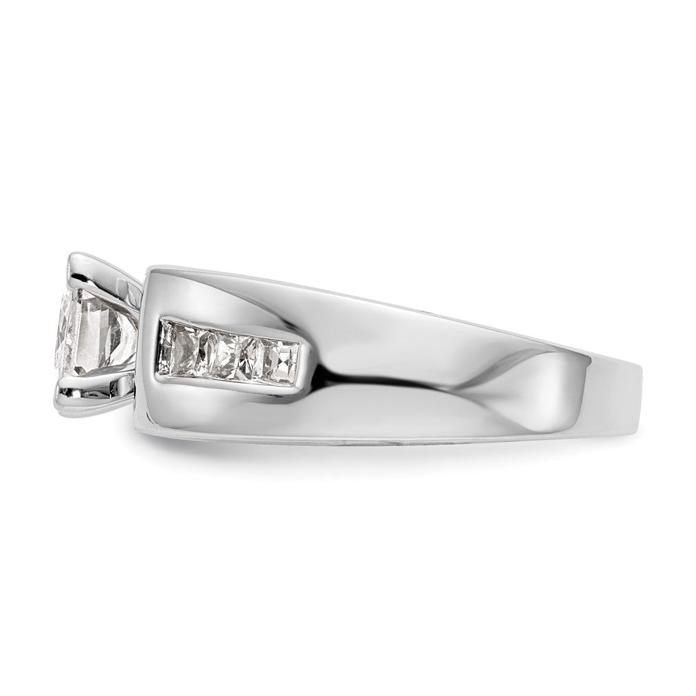 14K Weißgold Stift Set 3/8 Karat Kanalfassung Princess Diamant Halbfassung Verlobungsring