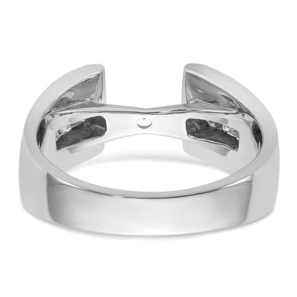 14K Weißgold Stift Set 3/8 Karat Kanalfassung Princess Diamant Halbfassung Verlobungsring