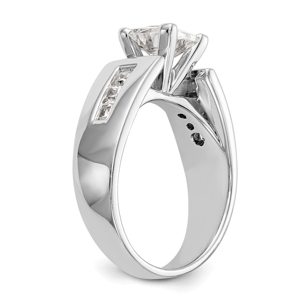 14K Weißgold Stift Set 3/8 Karat Kanalfassung Princess Diamant Halbfassung Verlobungsring
