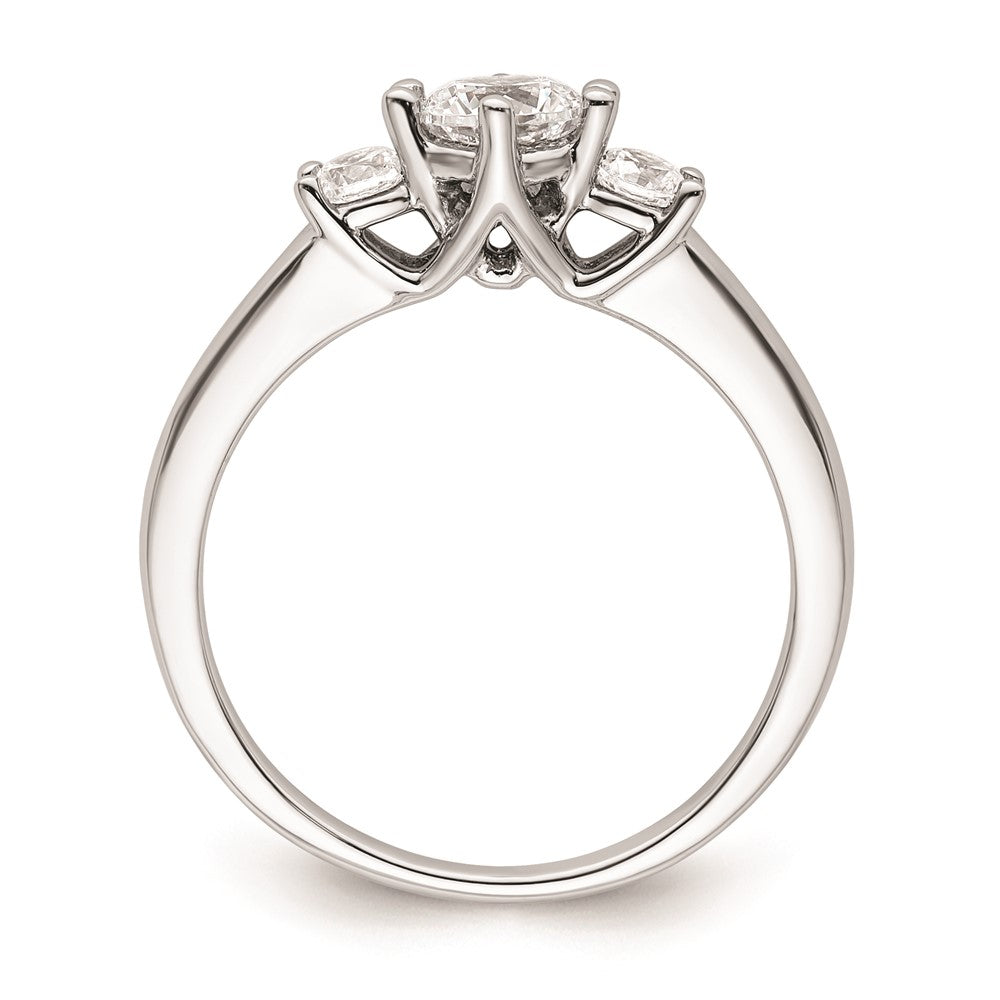585 Weißgold Verlobungsring mit 3 simulierten Diamanten