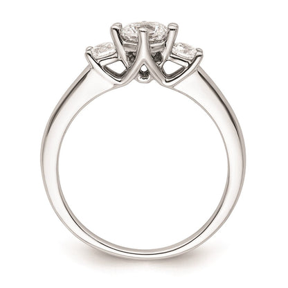 585 Weißgold Verlobungsring mit 3 simulierten Diamanten