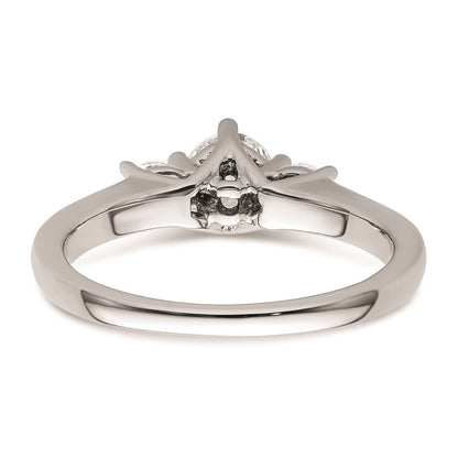 585 Weißgold Verlobungsring mit 3 simulierten Diamanten