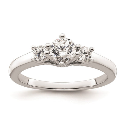 585 Weißgold Verlobungsring mit 3 simulierten Diamanten