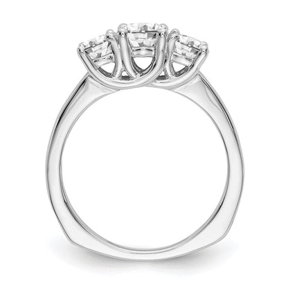 14K Weißgold Verlobungsring mit 3 simulierten Diamanten