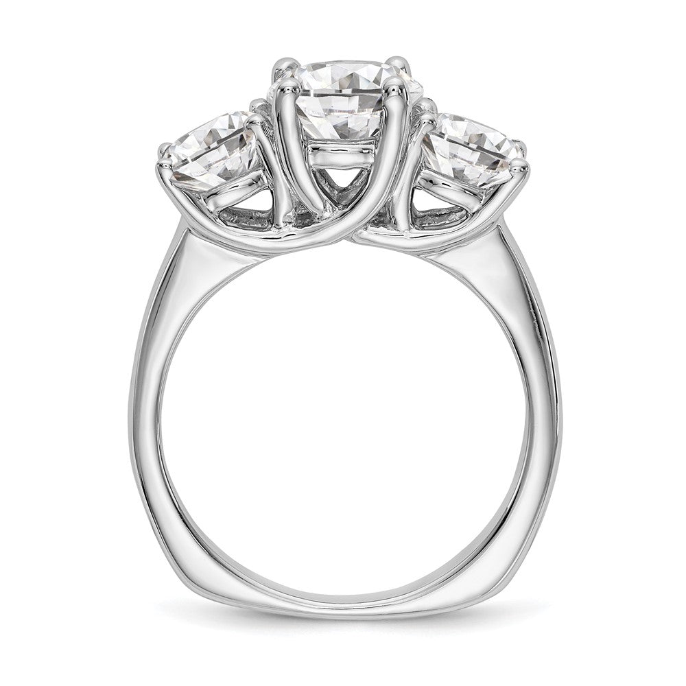 585 Weißgold Verlobungsring mit 3 simulierten Diamanten