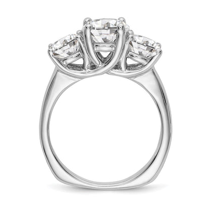 585 Weißgold Verlobungsring mit 3 simulierten Diamanten