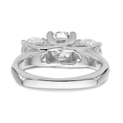 585 Weißgold Verlobungsring mit 3 simulierten Diamanten