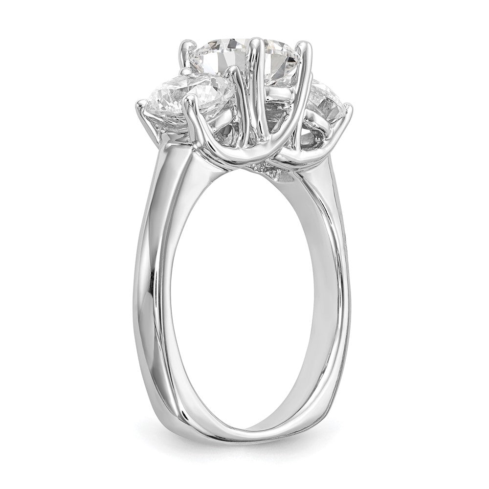 585 Weißgold Verlobungsring mit 3 simulierten Diamanten