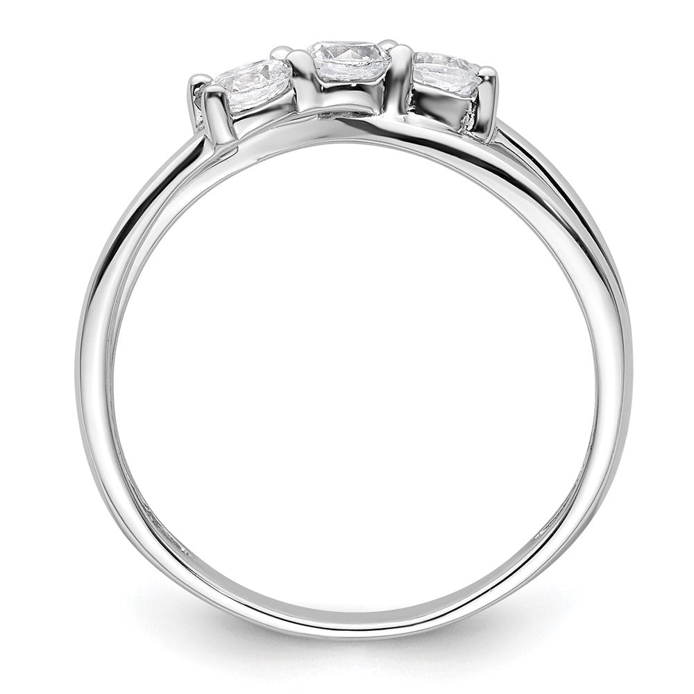 14K Weißgold Verlobungsring mit 0,5 ct. Laborgezüchteten Diamanten VS/SI+ G+, komplett, drei Steine