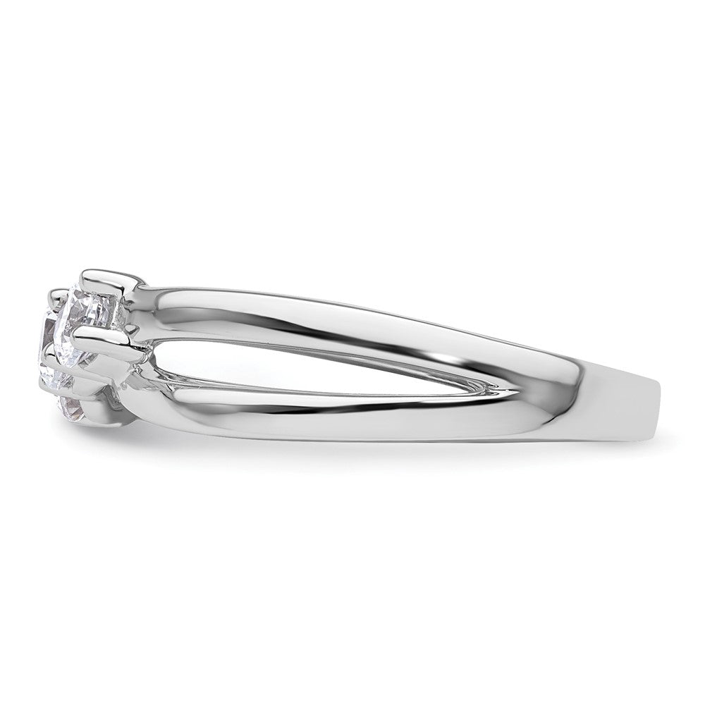 14K Weißgold Verlobungsring mit 0,5 ct. Laborgezüchteten Diamanten VS/SI+ G+, komplett, drei Steine
