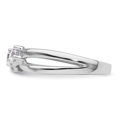 14K Weißgold Verlobungsring mit 0,5 ct. Laborgezüchteten Diamanten VS/SI+ G+, komplett, drei Steine