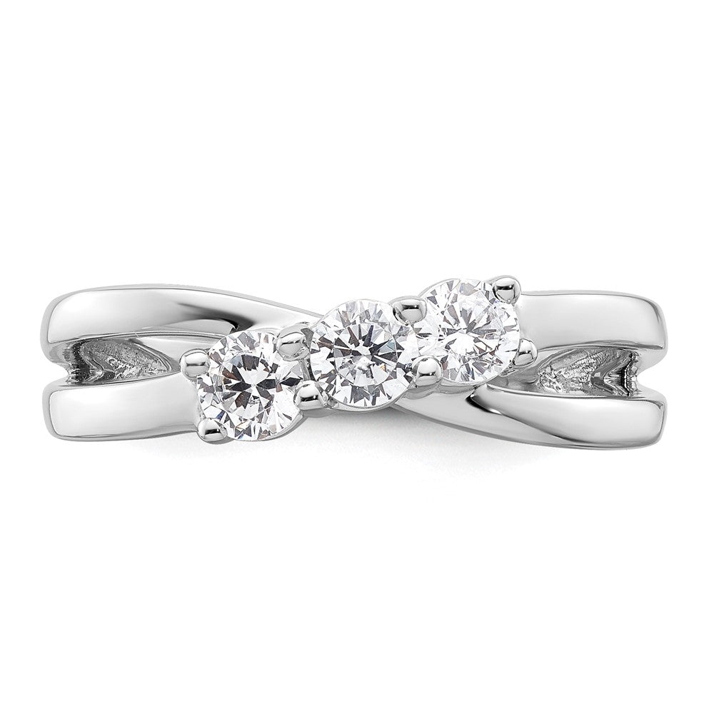14K Weißgold Verlobungsring mit 0,5 ct. Laborgezüchteten Diamanten VS/SI+ G+, komplett, drei Steine
