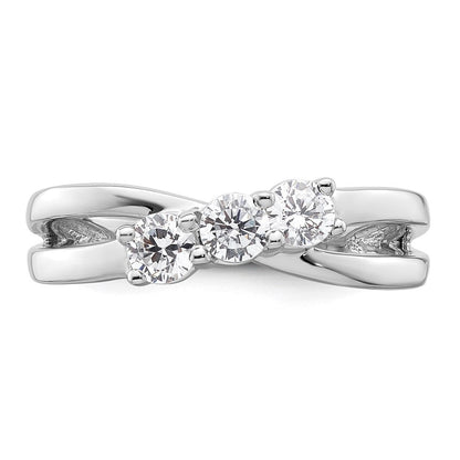 14K Weißgold Verlobungsring mit 0,5 ct. Laborgezüchteten Diamanten VS/SI+ G+, komplett, drei Steine