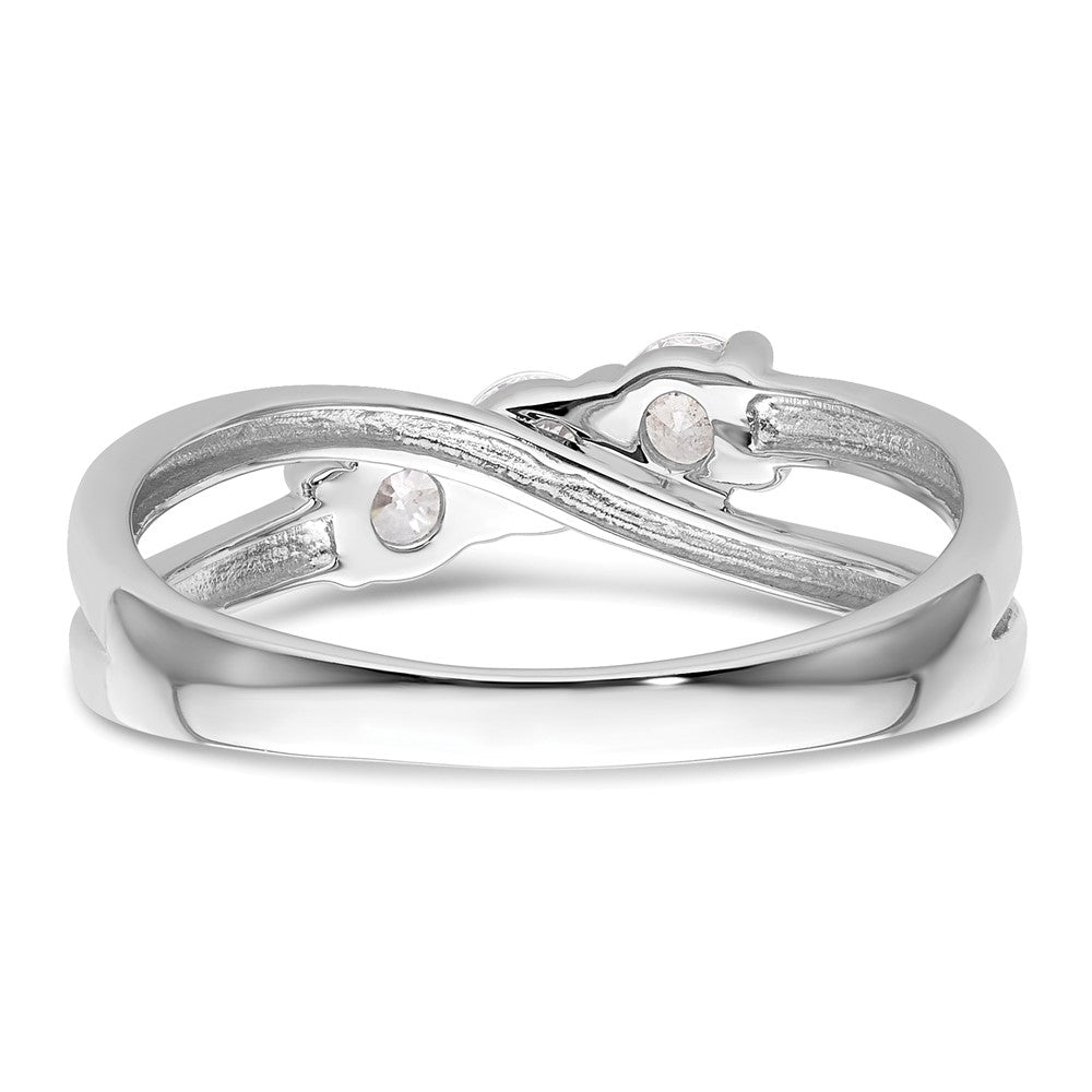 14K Weißgold Verlobungsring mit 0,5 ct. Laborgezüchteten Diamanten VS/SI+ G+, komplett, drei Steine