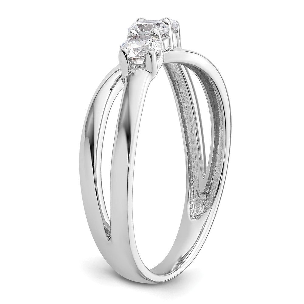 14K Weißgold Verlobungsring mit 0,5 ct. Laborgezüchteten Diamanten VS/SI+ G+, komplett, drei Steine