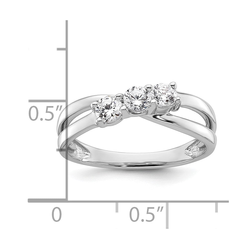 14K Weißgold Verlobungsring mit 0,5 ct. Laborgezüchteten Diamanten VS/SI+ G+, komplett, drei Steine
