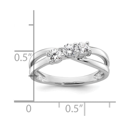 14K Weißgold Verlobungsring mit 0,5 ct. Laborgezüchteten Diamanten VS/SI+ G+, komplett, drei Steine