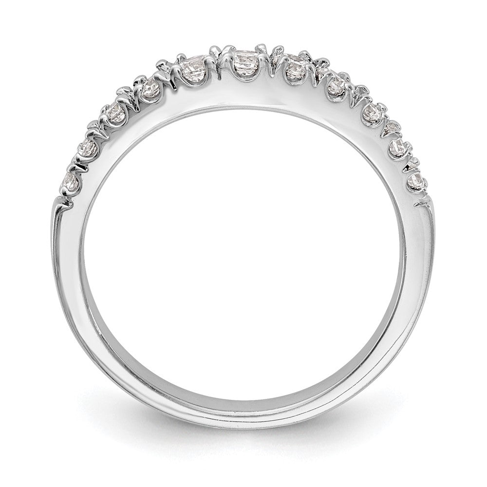 14K Weißgold Ehering mit echten Diamanten