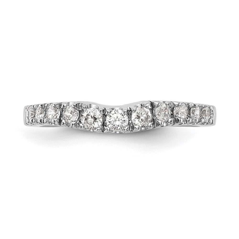 14K Weißgold Ehering mit echten Diamanten