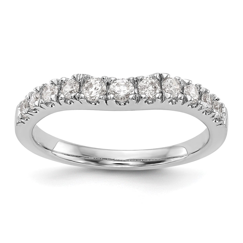 14K Weißgold Ehering mit echten Diamanten