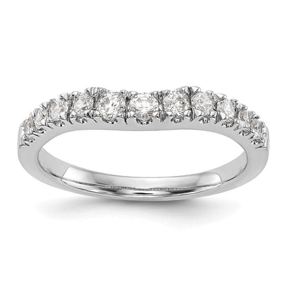 14K Weißgold Ehering mit echten Diamanten