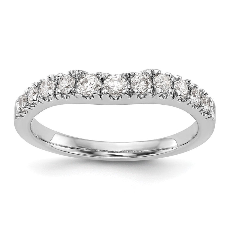 14K Weißgold Ehering mit echten Diamanten