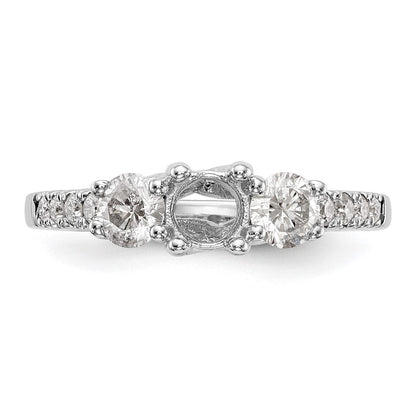 14K Weißgold Verlobungsring mit 3 simulierten Diamanten