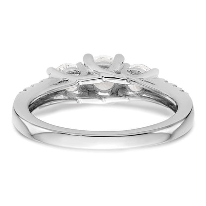 14K Weißgold Verlobungsring mit 3 simulierten Diamanten