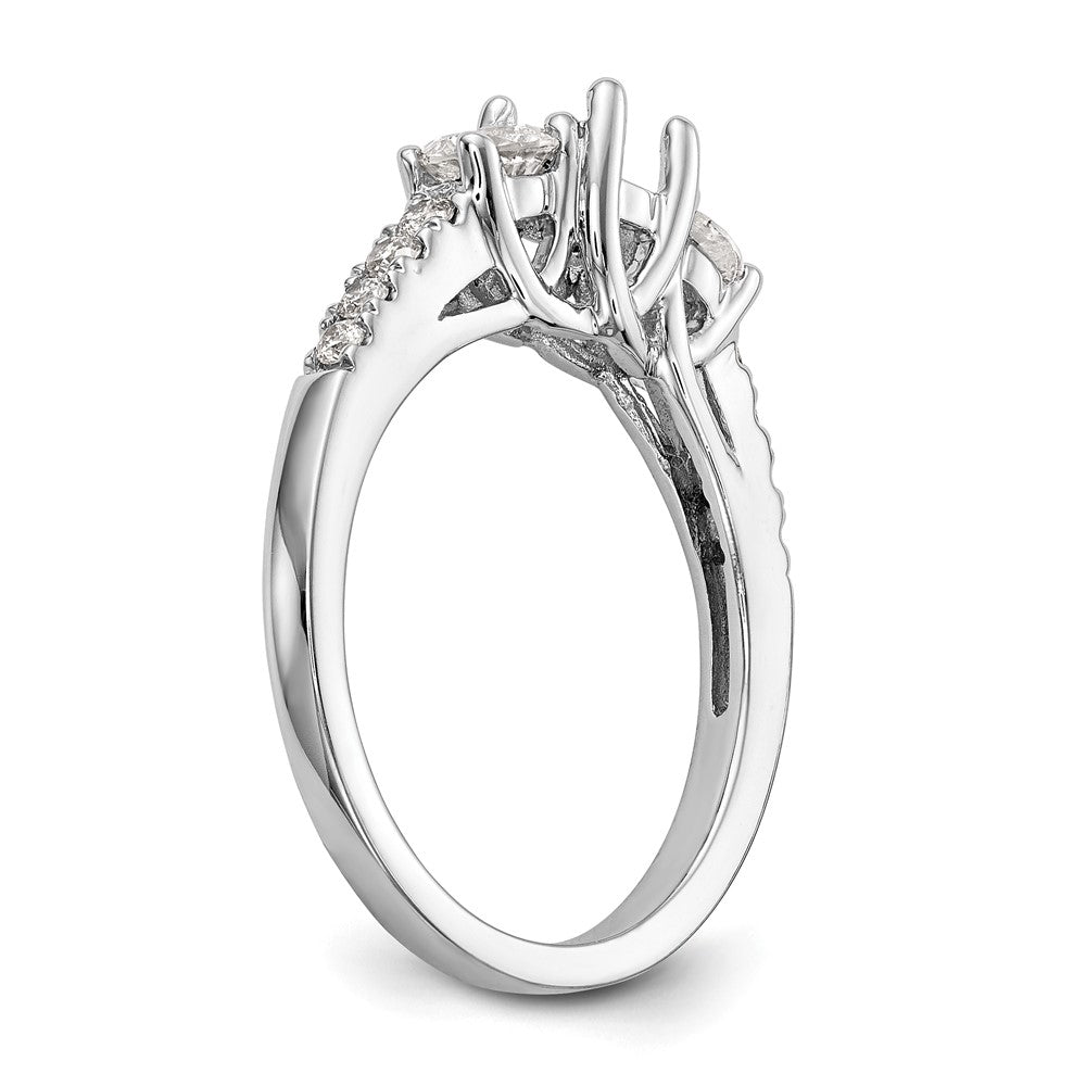 14K Weißgold Verlobungsring mit 1,2 ct. Laborgezüchteten Diamanten, VS/SI+ G+, Drei-Steine-Fassung, Größe 7