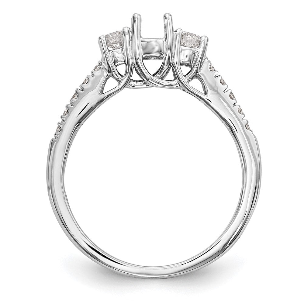 14K Weißgold Verlobungsring mit 3 simulierten Diamanten