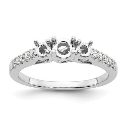 14K Weißgold Verlobungsring mit 3 simulierten Diamanten