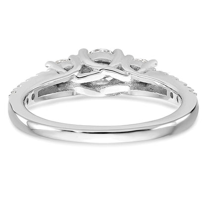14K Weißgold Verlobungsring mit 3 simulierten Diamanten