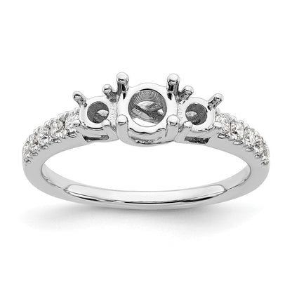 14K Weißgold Verlobungsring mit 3 simulierten Diamanten