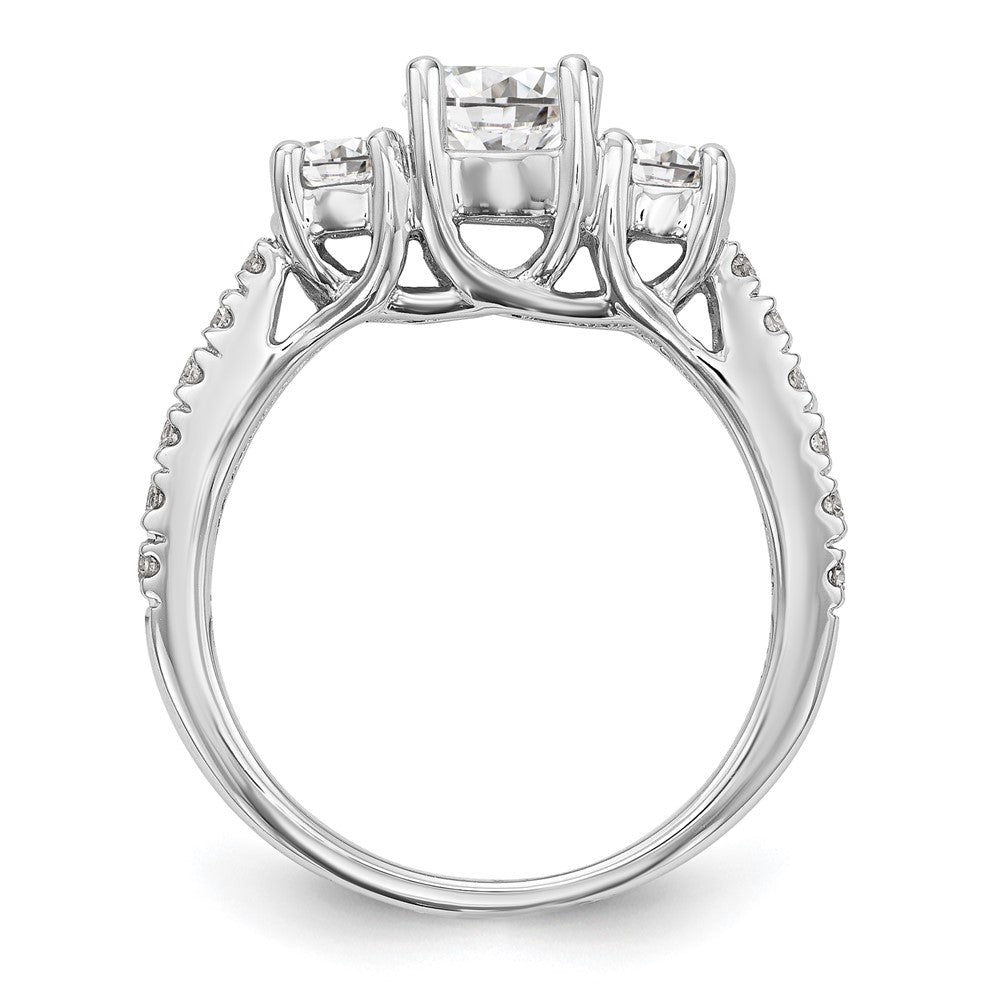 Verlobungsring aus 14K Weißgold mit 3 simulierten Diamanten