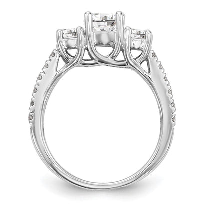 Verlobungsring aus 14K Weißgold mit 3 simulierten Diamanten
